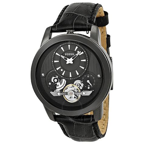 fossil me1126|Fossil Grant Black Dial Stainless Steel Leather Quartz Male .